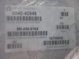 Applied Materials (AMAT) 0040-40945 Plate Clam LID, EMAX 300MM