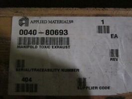 Applied Materials (AMAT) 0040-80693 Manifold Toxic Exhaust