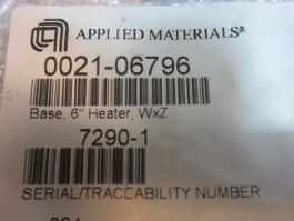 Applied Materials (AMAT) 0021-06796 BASE, 6\" HEATER, WxZ, PLUS JMF