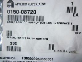 Applied Materials (AMAT) 0150-08720 Cable Assembly DC Supply Out LDM Interface B