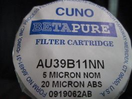 CUNO AU39B11NN CUNO BETAPURE FILTER CARTRIDGE; 5 MICRON NOM, 20 MICRON ABS