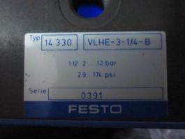 FESTO VLHE-3-1/4-B VALVE, SLOW START, 29-174 PSI