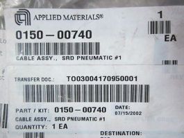 Applied Materials (AMAT) 0150-00740 Cable Assembly.,  SRD Pneumatic #1