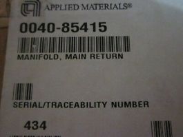 Applied Materials (AMAT) 0040-85415 Manifold, Main Return