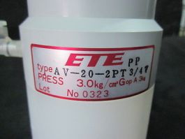 ETE AV20-2-PT3/4-PP Valve Poly Pro, Air Operation, Press: 3.0kg/cm^2Gop A 3kg
