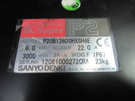 Sanyo Denki P20B13600HXSH6E SER.NO. 12081000272CRA6.0 KW AC200V 22.0