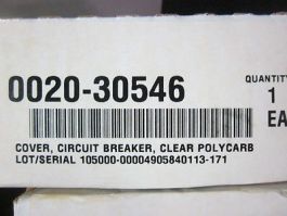 AMAT 0020-30546 Circuit Breaker Cover, Clear POLYCARBON
