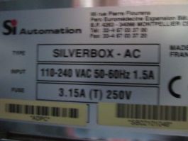 SI AUTOMATION SILVERBOX-AC SILVERBOX-AC; INPUT: 110-240 VAC 50-60HZ 1.5A, FUSE: 