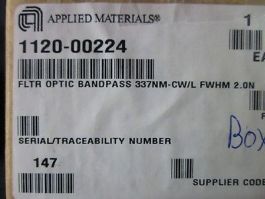 AMAT 1120-00224 Optical Filter Bandpass 337NM-CW/L FWHM 2.0N