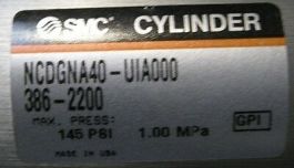 SMC NCDGNA40-UIA000386-2200 CYLINDER, PRODUCT INFEED