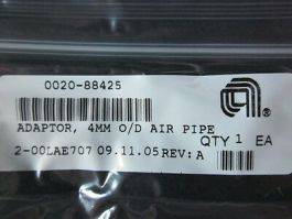 Applied Materials (AMAT) 0020-88425 Adaptor, 4MM O/D Air Pipe