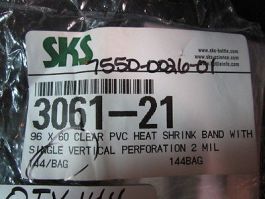 SKS 3061-21 96X60 CLEAR PVC HEAT SHRINK BAND WITH SINGLE VERTICAL PERFORATION 2 