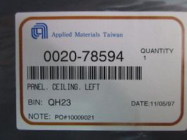 Applied Materials (AMAT) 0020-78594 Panel, Ceiling Left