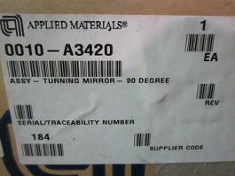 Applied Materials (AMAT) 0010-A3420 Assembly- Turning Mirror- 90 Degrease