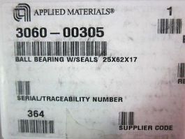 AMAT 3060-00305 Ball Bearing with SEALS  25X62X17