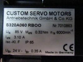ANTE GROUND ENGINEERING GmBH S320A060RBOO SERVOMOTOR, 85V, 3.10A, 0.32Nm, IP65, 