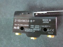OMRON Z-15HW24-B Switch 15A, 125, 250 or 480 VAC, Low-Force-Hinge Lever Momentar