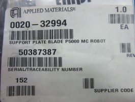 Applied Materials (AMAT) 0020-32994 SUPPORT PLATE BLADE P5000 MC ROBOT