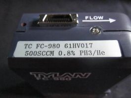 AERA FC-980 MASS FLOW CONTROLLER, 0.8% PH3/He, RANGE 500 SCCM