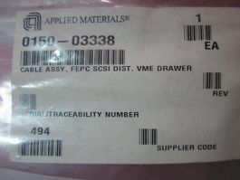 Applied Materials (AMAT) 0150-03338 CABLE ASSY, FEPC SCSI DIST. VME DRAWER