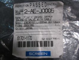 DNS 2-AE-J0005 SCREEN VO30E1-PSL SOLENOIDVALVE WITH CABLE SOL 24VDC 100-0KPA