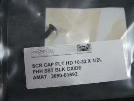 Applied Materials AMAT 3690-01692 SCR CAP FLT HD 10-32 X 12L PHH SST BLK OXIDE